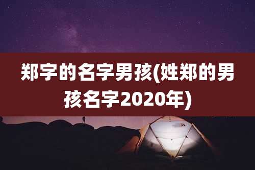 郑字的名字男孩(姓郑的男孩名字2020年)