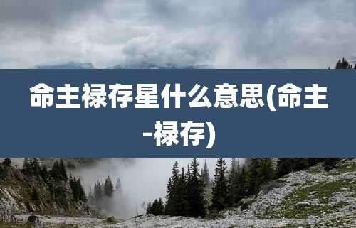 命主禄存星什么意思(命主-禄存)