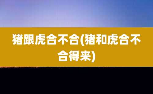 猪跟虎合不合(猪和虎合不合得来)