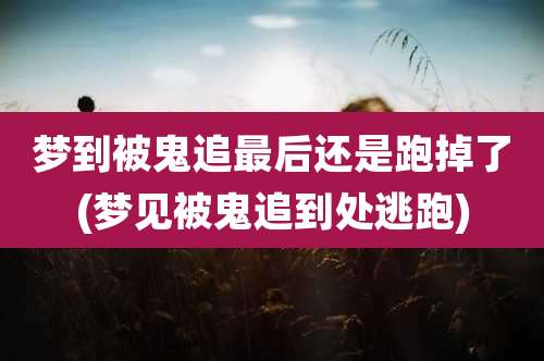 梦到被鬼追最后还是跑掉了(梦见被鬼追到处逃跑)