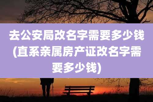 去公安局改名字需要多少钱(直系亲属房产证改名字需要多少钱)