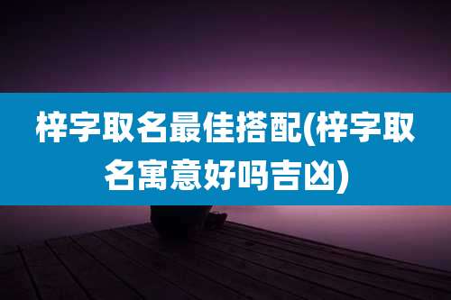 梓字取名最佳搭配(梓字取名寓意好吗吉凶)