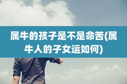 属牛的孩子是不是命苦(属牛人的子女运如何)