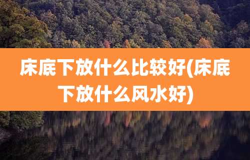 床底下放什么比较好(床底下放什么风水好)
