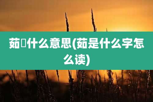 茹藘什么意思(茹是什么字怎么读)