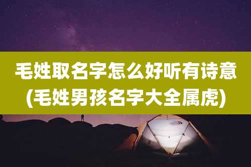 毛姓取名字怎么好听有诗意(毛姓男孩名字大全属虎)