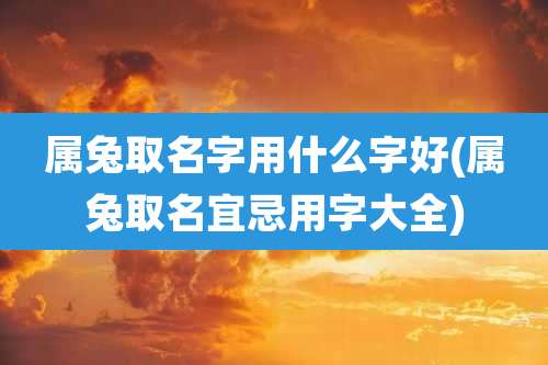 属兔取名字用什么字好(属兔取名宜忌用字大全)