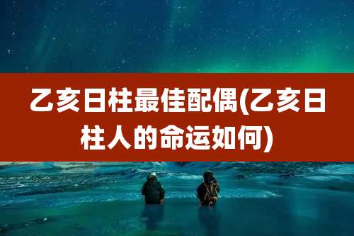 乙亥日柱最佳配偶(乙亥日柱人的命运如何)