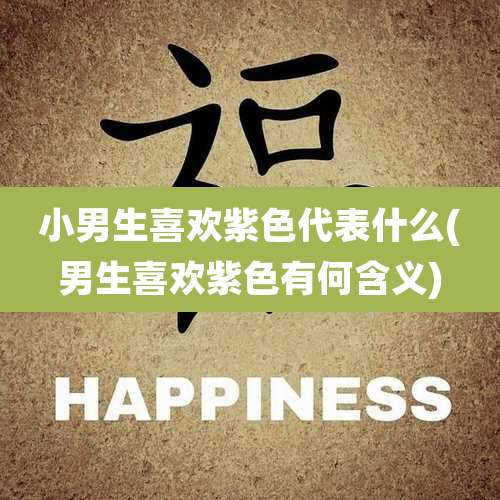 小男生喜欢紫色代表什么(男生喜欢紫色有何含义)