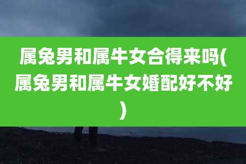 属兔男和属牛女合得来吗(属兔男和属牛女婚配好不好)