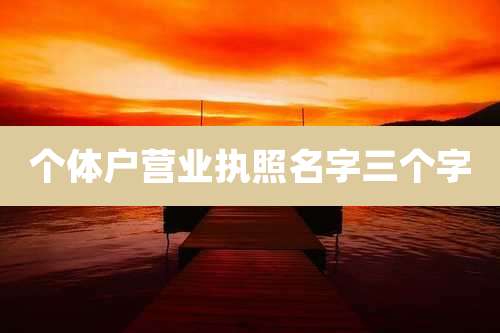 个体户营业执照名字三个字