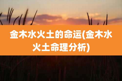 金木水火土的命运(金木水火土命理分析)