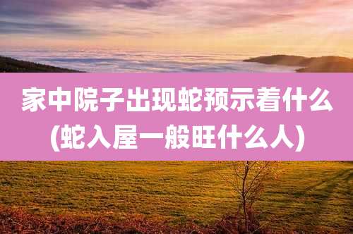 家中院子出现蛇预示着什么(蛇入屋一般旺什么人)