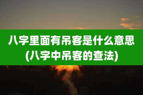 八字里面有吊客是什么意思(八字中吊客的查法)