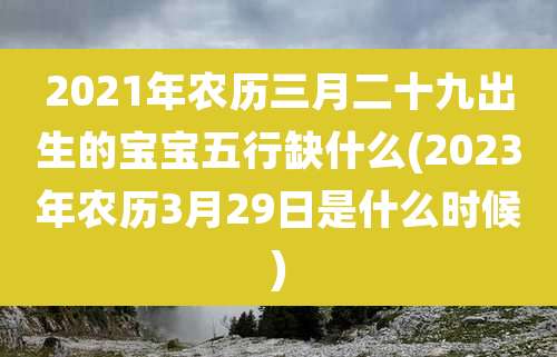 2021年农历三月二十九出生的宝宝五行缺什么(2023年农历3月29日是什么时候)