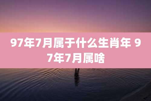 97年7月属于什么生肖年 97年7月属啥