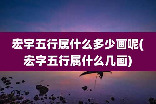 宏字五行属什么多少画呢(宏字五行属什么几画)