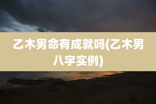 乙木男命有成就吗(乙木男八字实例)