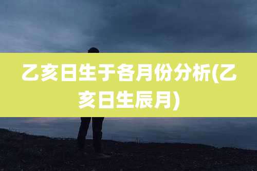 乙亥日生于各月份分析(乙亥日生辰月)