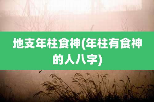 地支年柱食神(年柱有食神的人八字)
