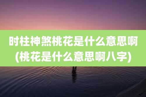 时柱神煞桃花是什么意思啊(桃花是什么意思啊八字)