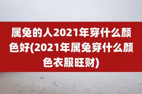 属兔的人2021年穿什么颜色好(2021年属兔穿什么颜色衣服旺财)