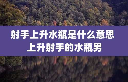 射手上升水瓶是什么意思 上升射手的水瓶男