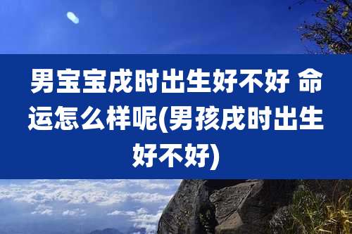 男宝宝戌时出生好不好 命运怎么样呢(男孩戌时出生好不好)