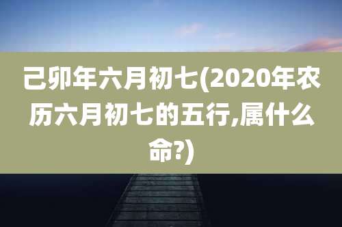 己卯年六月初七(2020年农历六月初七的五行,属什么命?)