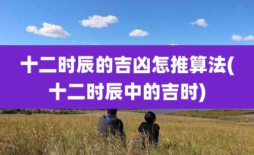 十二时辰的吉凶怎推算法(十二时辰中的吉时)