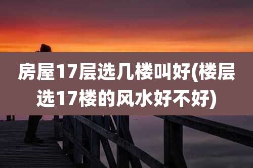 房屋17层选几楼叫好(楼层选17楼的风水好不好)