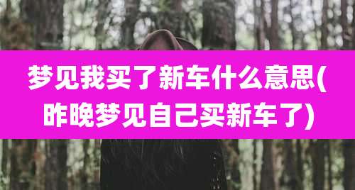 梦见我买了新车什么意思(昨晚梦见自己买新车了)