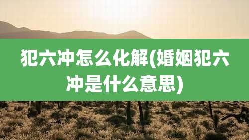 犯六冲怎么化解(婚姻犯六冲是什么意思)