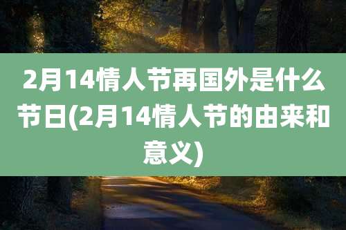 2月14情人节再国外是什么节日(2月14情人节的由来和意义)