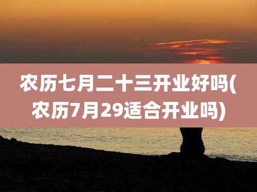 农历七月二十三开业好吗(农历7月29适合开业吗)