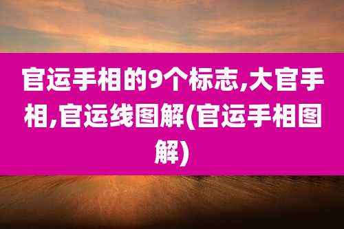 官运手相的9个标志,大官手相,官运线图解(官运手相图解)