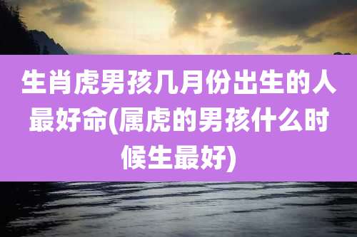 生肖虎男孩几月份出生的人最好命(属虎的男孩什么时候生最好)