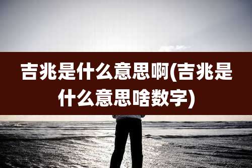 吉兆是什么意思啊(吉兆是什么意思啥数字)