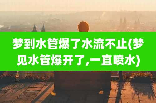 梦到水管爆了水流不止(梦见水管爆开了,一直喷水)