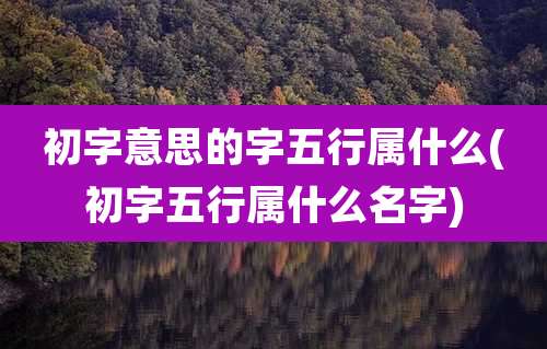 初字意思的字五行属什么(初字五行属什么名字)