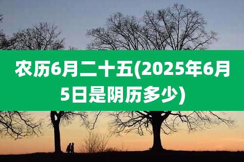 农历6月二十五(2025年6月5日是阴历多少)