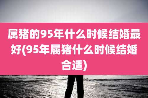属猪的95年什么时候结婚最好(95年属猪什么时候结婚合适)