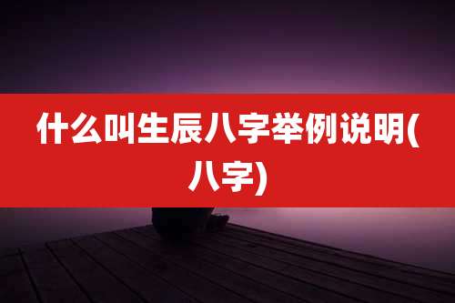 什么叫生辰八字举例说明(八字)