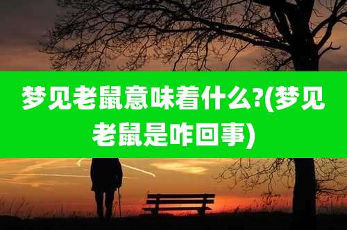 梦见老鼠意味着什么?(梦见老鼠是咋回事)