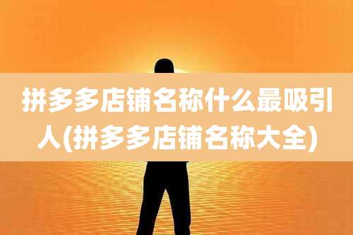 拼多多店铺名称什么最吸引人(拼多多店铺名称大全)