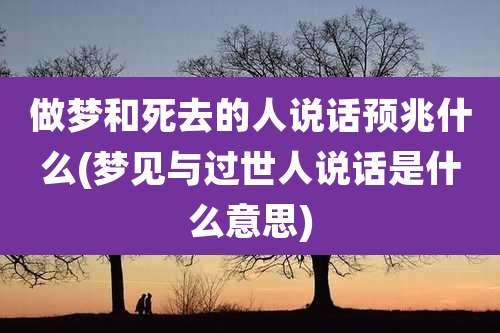 做梦和死去的人说话预兆什么(梦见与过世人说话是什么意思)