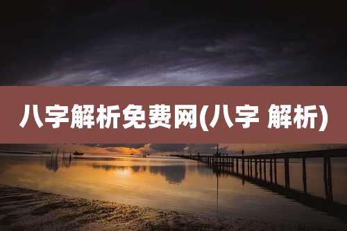 八字解析免费网(八字 解析)
