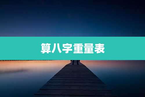 算八字重量表