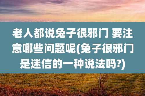 老人都说兔子很邪门 要注意哪些问题呢(兔子很邪门是迷信的一种说法吗?)