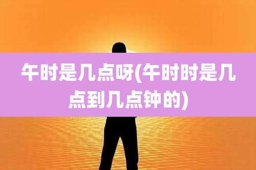 午时是几点呀(午时时是几点到几点钟的)